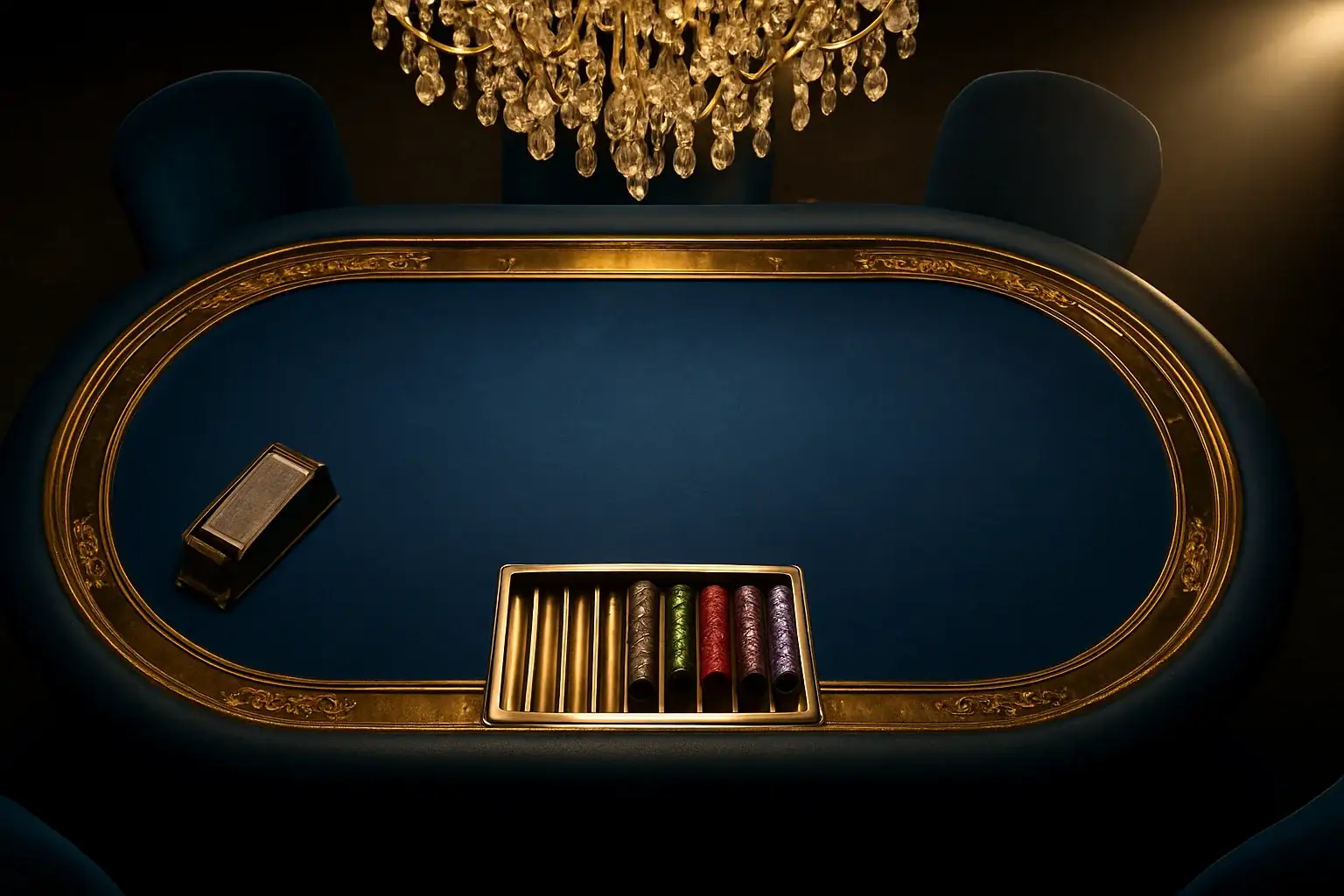 Hyperrealistic wide shot of premium live baccarat studio in Philippines